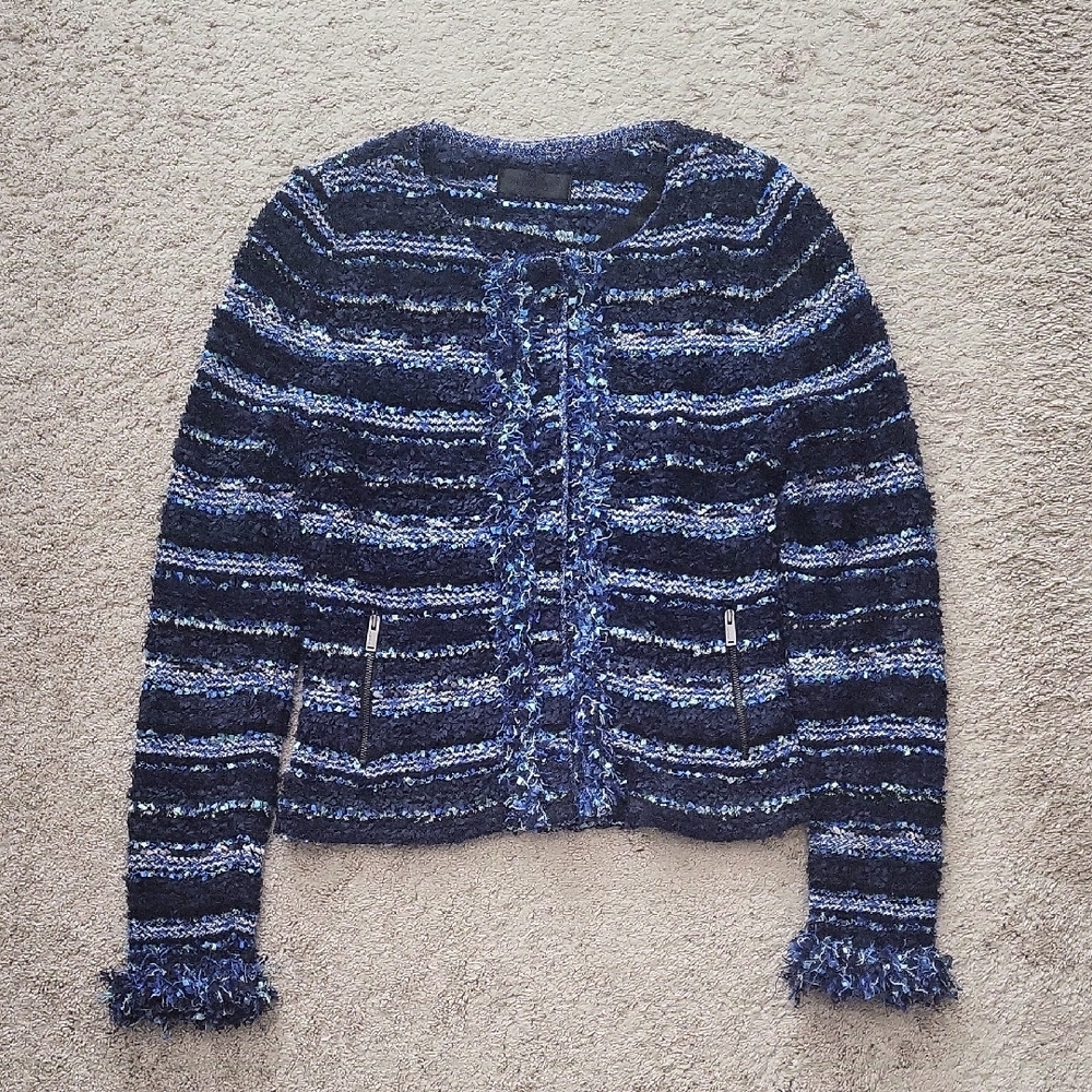 JILL STUART Striped Tweed Jacket